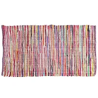 AJS Living Rectangle Cotton Rug Carpet, Multi Chindi Braid Runner Rug, Hand Woven  Reversible, Colour Vibrant Fabric Rags for Living/Dining Room Bedroom, Pink Chidi (2.6*6)-thumb1