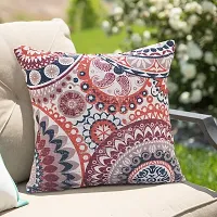 AJS Living Cotton Digital Decorative Print Combo of Cushion Cover with Filler, Latest Pattern Home Decor Pillow for Front Sofa Set (Pack of 2, 16x16 Inch, Design 04)-thumb1