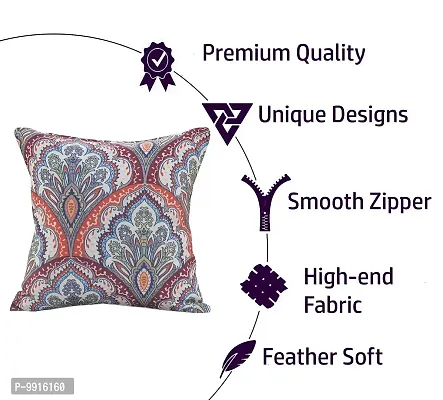 AJS Living Cotton Digital Decorative Print Combo of Cushion Cover, Latest Pattern Home Decor Pillow for Front Sofa Set (16x16 Inch, Design 18)-thumb2