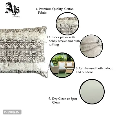 AJS Living Velvet Cotton Fabric Single Home Written Patchwork Cushion/Pillow with Cover for Office School Chair Seat-thumb3