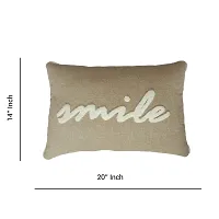 AJS Living Set of 2 Cushion Cover Combo of Family and Smile Written Love Gifts Cushion Covers only, Gift for Valentine Special Occasion Pillow, Takiya in Hand Work Oblong Cushions, Size 14 x 20 Inch-thumb3