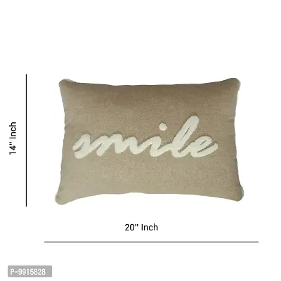 AJS Living Set of 2 Cushion Cover Combo of Family and Smile Written Love Gifts Cushion Covers only, Gift for Valentine Special Occasion Pillow, Takiya in Hand Work Oblong Cushions, Size 14 x 20 Inch-thumb4