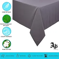 AJS Living Mercerised Fabric Cotton TC Dobby Design Rectangle 8 Feet Table Cloth Cover for Home/Office/Hotel Dining Bench, 6-8 Seater, 140 x240 cm, Charcoal-thumb1