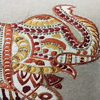 AJS Living Elephant Print Designer Decorative Ethnic Cushion Cover with Golden Tissue Piping for Sofa (16 x 16 inch, red and Other rajvada Colors)-thumb4