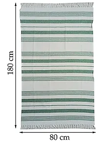 AJS Living Large Turkish Peshtemal Bath - Hammam Towel Ideal for Sauna, Spa, Yoga, and Beach ? XXL Oversized 80 x180 cm Wrap, Soft, Thin and Light, Set of 2 White & Green-thumb2