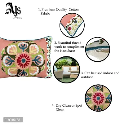 AJS Living Cotton 200 TC Pillow Cover, Single, Multicolour, 1 Pieces-thumb3