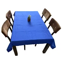 AJS Living Mercerised Fabric Cotton TC Solid Plain Design Rectangle 6 Feet Table Cloth Cover for Home/Office/Hotel Dining Bench, 4-6 Seater, 140 x180 cm, Blue-thumb4