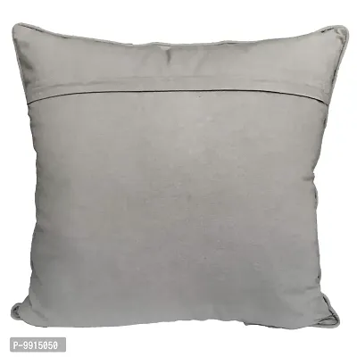 AJS Living Cotton 300 TC Cushion Cover, Standard, Black & Grey-thumb2