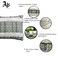 AJS Living Cushion with Cover , Pillow for Home Office School Chair seat, Takiya of Green Jute Patch Cushions TC - 200, Size - 49 * 30 cm / 20 x 12 Inch-thumb1