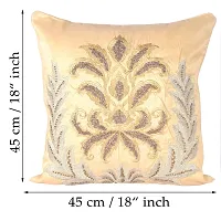 AJS Living Cushion Cover, Pillow for Home Office School Chair seat, Takiya of Antic Gold Bead & Thread Work Cushion Covers TC - 300, Set of 5, Size - 45 * 45 cm / 18 x 18 Inch-thumb4