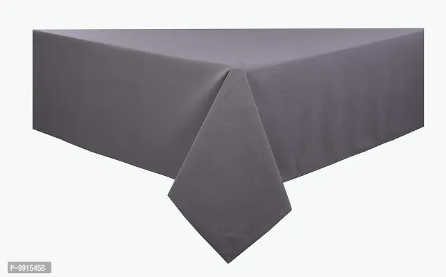 AJS Living Mercerised Fabric Cotton TC Solid Plain Design Rectangle 8 Feet Table Cloth Cover for Home/Office/Hotel Dining Bench, 6-8 Seater, 140 x240 cm, Plum-thumb3