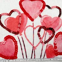 AJS Living Love Gifts Embroidered Cushion Cover with Filler, Gift for Valentine Specail Ocassion Pillow, Takiya in Hand Work Cushions, Red Multi Size- 12x12 inches-thumb2