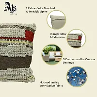 AJS Living Cushion with Cover , Pillow for Home Office School Chair seat, Takiya of Beige Floral Embroidere, Cushions TC - 300, Size - 18 x 18 Inch-thumb2