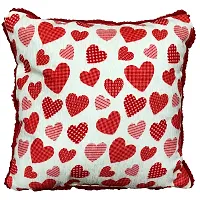 AJS Living Love Gifts Embroidered Cushion Cover with Filler, Gift for Valentine Specail Ocassion Pillow, Takiya in Hand Work Cushions, Red Multi Size- 12x12 inches-thumb4