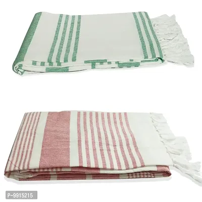 AJS Living Export Quality Cotton Towel Set of 2 Pieces Imported (Multi)-thumb0