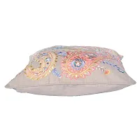 AJS Living Cushion with Cover , Pillow for Home Office School Chair seat, Takiya of Blush Floral Embroidered with Green Edge Work Cushions TC - 300, Size - 50 * 50 cm / 20 x 20 Inch-thumb3