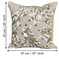 AJS Living Cotton 300 TC Cushion Cover, Standard, White, 1 Pieces-thumb2