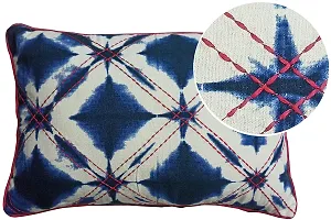 AJS Living Cushion Cover, Pillow for Home Office School Chair seat, Takiya of Navy geo Cushions TC - 200, Set of 3, Size ? 20 x 14 Inch-thumb4