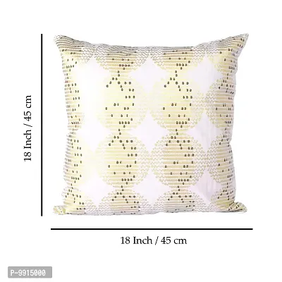 AJS Living Cushion Cover, Pillow for Home Office School Chair seat, Takiya of Off White Abstract Printed Cushions TC - 300, Set of 5, Size - 45 * 45 cm / 18 x 18 Inch-thumb5