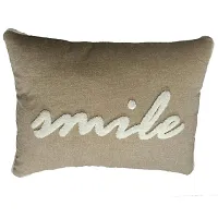 AJS Living Set of 2 Cushion Cover Combo of Family and Smile Written Love Gifts Cushion Covers only, Gift for Valentine Special Occasion Pillow, Takiya in Hand Work Oblong Cushions, Size 14 x 20 Inch-thumb2