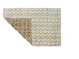 AJS Living Rectangle Multi Chindi Braid Hand Woven and Reversible Jute and Cotton Rug Carpet (White)-thumb2