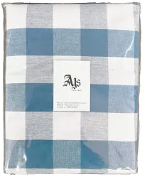 AJS Living Mercerised Fabric Cotton TC Checks/Blocks Design Rectangle 8 Feet Table Cloth Cover for Home/Office/Hotel Dining Bench, 6-8 Seater, 140 x240 cm, Blue Square-thumb4