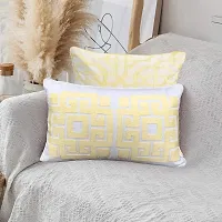 AJS Living Love Gifts Set of 2 Cushion Covers, Sunshine Yellow Story Combo Special Occasion Pillow, Multi Size- 12x20 & 16x16 inches-thumb1