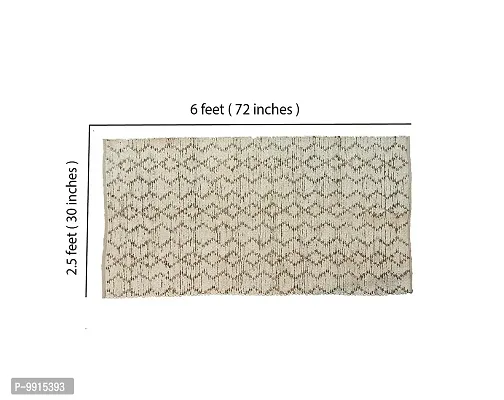 AJS Living Rectangle Multi Chindi Braid Hand Woven and Reversible Jute and Cotton Rug Carpet (White)-thumb4