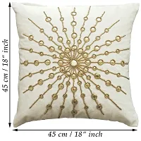 AJS Living Cover , Pillow for Home Office School Chair seat, Takiya of Off Off White Bead Work Cushions TC - 300, Size - 45 * 45 cm / 18 x 18 Inch-thumb4