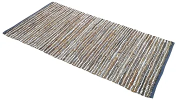 AJS Living Hand Woven Modern Rug or Bedroom, Living Room, Kids Room, Cotton Floor Rug Carpet Bedside Runner for Home (2.5 x 6 Feet, Beige)-thumb3