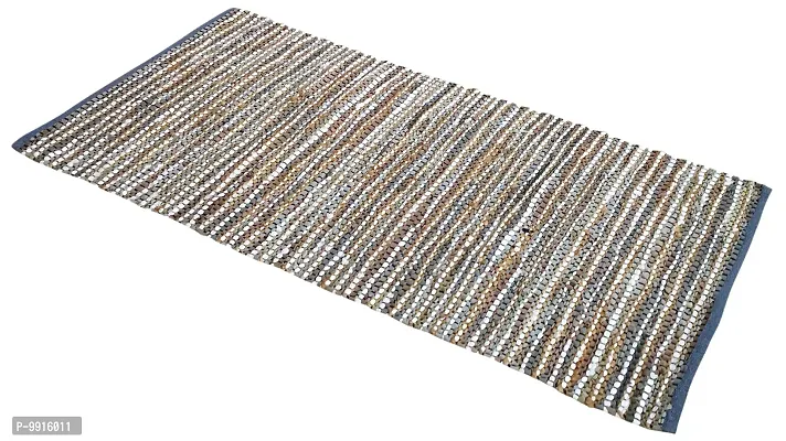 AJS Living Hand Woven Modern Rug or Bedroom, Living Room, Kids Room, Cotton Floor Rug Carpet Bedside Runner for Home (2.5 x 6 Feet, Beige)-thumb4