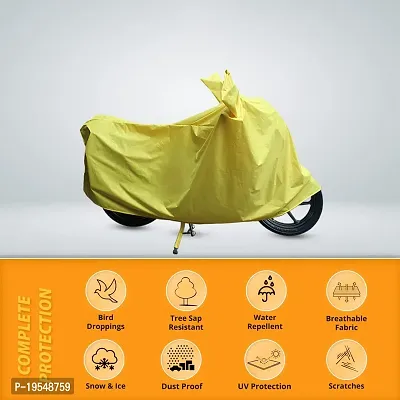 CARMATE Two Wheeler Cover for Hero MotoCorp Passion Pro - (Yellow)-thumb3