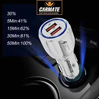 CARMATE Quick Charging Car Charger 6 Ampere (3 Amp QC and 3 Amp Normal) Comes with 3.1 Amp Fast Charging Data Cable-thumb1