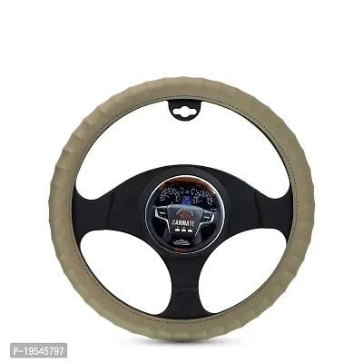 CARMATE Car Steering Cover Finger Grip for Maruti Alto K10 (Small Beige)