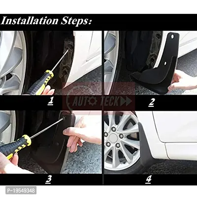 CARMATE PVC Mud Flaps For Maruti Suzuki Dzire (Type -III) 2017 (Black)-thumb2