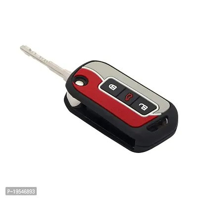 CARMATE Silicone Car Key Cover for Mahindra XUV700 ( Red Grey-D07 )