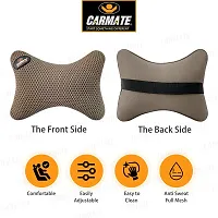 CARMATE Marcos Car Seat Neck Rest Cushion Pillow - Set of 2 (Beige)-thumb1