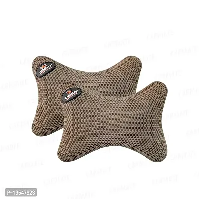 CARMATE Marcos Car Seat Neck Rest Cushion Pillow - Set of 2 (Beige)-thumb0