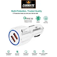 CARMATE Quick Charging Car Charger 6 Ampere (3 Amp QC and 3 Amp Normal) Comes with 3.1 Amp Fast Charging Data Cable-thumb2