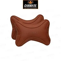 CARMATE Car Neck Rest Cushion Pillow - Set of 2 (Brown)-thumb4