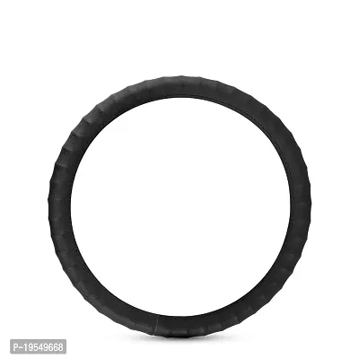 CARMATE Car Steering Cover Finger Grip for Hyundai Grand I10 (Medium Black)-thumb2