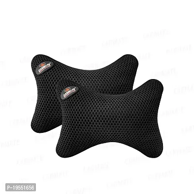 CARMATE Marcos Car Seat Neck Rest Cushion Pillow - Set of 2 (Black)-thumb0