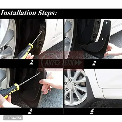 CARMATE PVC Mud Flaps For Hyundai Xcent (Black)-thumb2