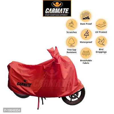 Car Mate CARMATE 2 Wheeler Cover for Hero MotoCorp HF Deluxe - Red-thumb2