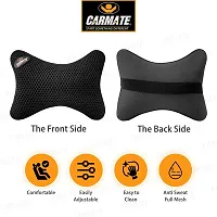 CARMATE Marcos Car Seat Neck Rest Cushion Pillow - Set of 2 (Black)-thumb1