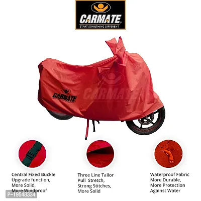 Car Mate CARMATE 2 Wheeler Cover for Hero MotoCorp HF Deluxe - Red-thumb3