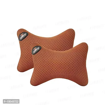 CARMATE Marcos Car Seat Neck Rest Cushion Pillow - Set of 2 (Tan)-thumb0