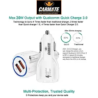 CARMATE Quick Charging Car Charger 6 Ampere (3 Amp QC and 3 Amp Normal) Comes with 3.1 Amp Fast Charging Data Cable-thumb3