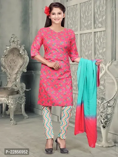 Stylish Multicoloured Kurti with Leggings  dupatta Set-thumb0