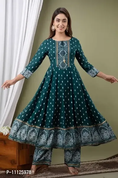 Anarkali kurti discount with palazzo